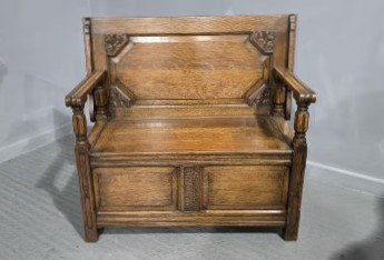 Good Oak Table Top Hall Bench Settle - Image 3
